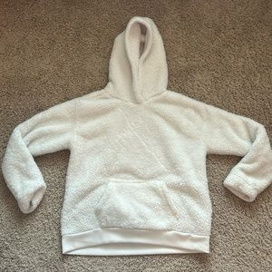 Sherpa white hoodie fluffy on both sides